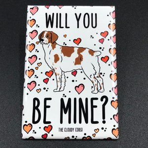 Brittany Dog Handmade Valentine's Day Magnet Gift